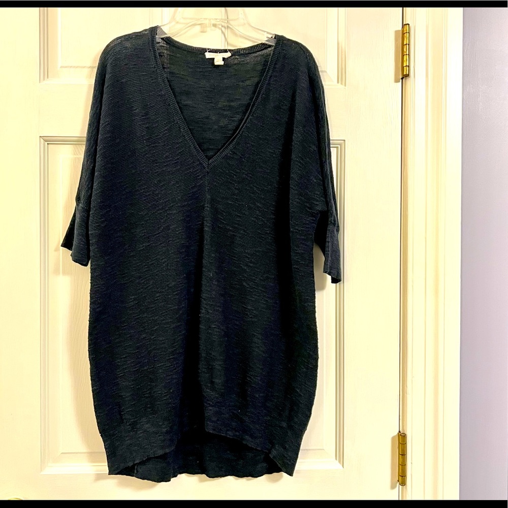 Eileen Fisher 3/4 Sleeve Cotton-Linen Sweater- Sz Medium